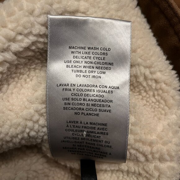 Levi’s Women’s Faux Suede Sherpa Lined Bomber Jacket Size Medium - Picture 15 of 16